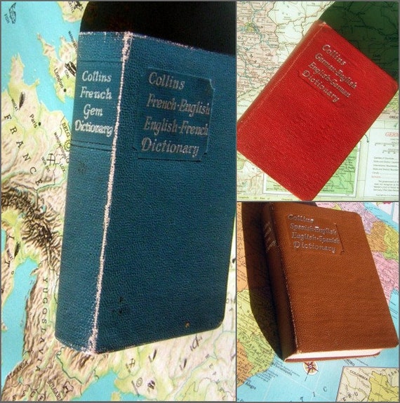 Vintage Collins Gem Dictionary Set of 3 - Translate French/Spanish/German to English Language - Gift for Traveler or Collector - Hand Held - Image 2