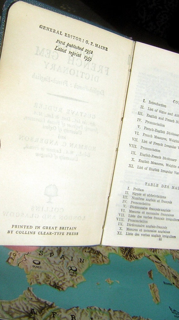 Vintage Collins Gem Dictionary Set of 3 - Translate French/Spanish/German to English Language - Gift for Traveler or Collector - Hand Held - Image 9
