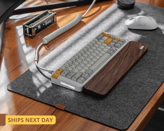 Custom Felt Desk Mat: Large Mouse Pad with Wrist Rest,Large Mouse Pad, Personalized Gift, Father's Day Gift, Desk Gift, Boyfriend Gift