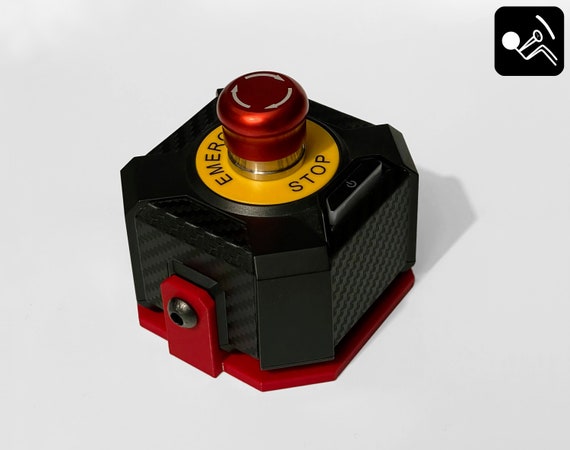 Fanatec emergency stop power button mount for 8020 sim racing rig - DD Podiun