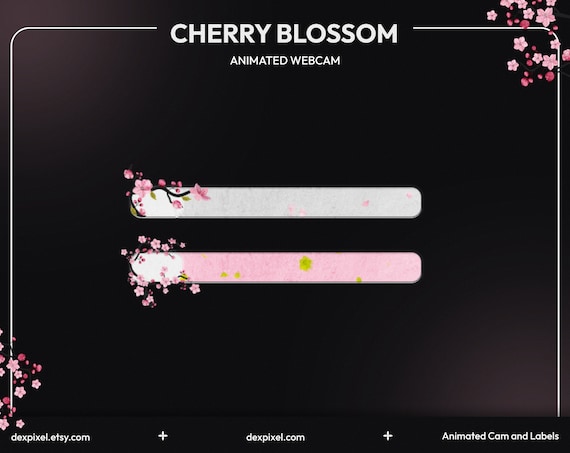 Pink Sakura Animated Cherry Blossom Stream Webcam | Twitch Stream Overlay | Livestream Facecam | Webcam Frame for Streamers | - Image 4