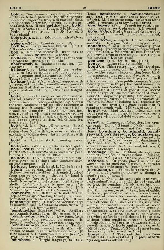 90 Vintage English Dictionary Pages Set 2 BOB-CON | HQ Image Resource Bundle | Instant Digital Download Commercial Use - Image 2