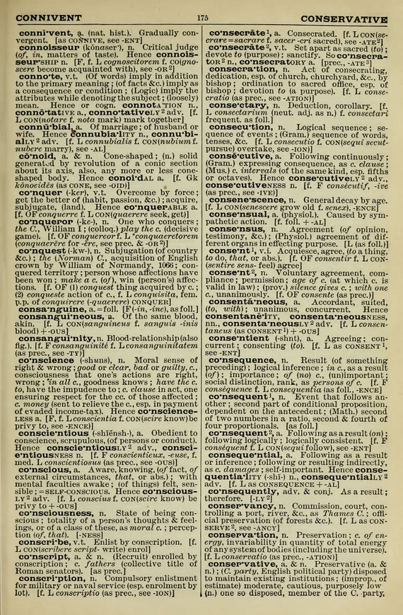 90 Vintage English Dictionary Pages Set 2 BOB-CON | HQ Image Resource Bundle | Instant Digital Download Commercial Use - Image 6