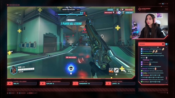 Cyberpunk Animated Twitch Stream Overlay Package RED | Scenes, Alerts, Panels, Webcam, Transition - Image 5