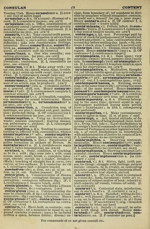 90 Vintage English Dictionary Pages Set 2 BOB-CON | HQ Image Resource Bundle | Instant Digital Download Commercial Use - Image 10