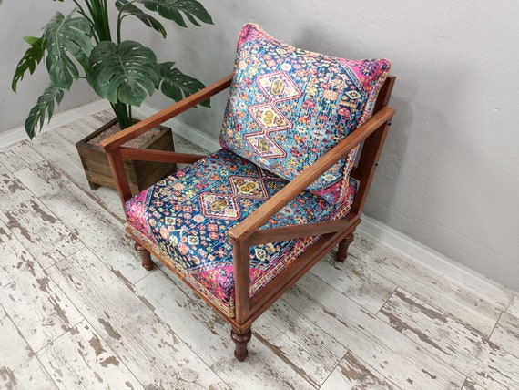 cocktail chair, bohemian armchair, accent chair, reading chair, lounging chair, handmade furniture, retro chair, rocking chair, SOFA 40 - Image 5