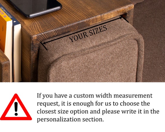 Couch Arm Rest Table with Magazine Stand, Modern Wood Armrest Table, Simply Sofa Arm Tray Table, Couch Tray, Custom Wood Sofa Arm Table - Image 9