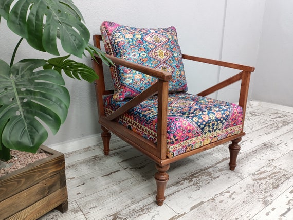 cocktail chair, bohemian armchair, accent chair, reading chair, lounging chair, handmade furniture, retro chair, rocking chair, SOFA 40 - Image 7