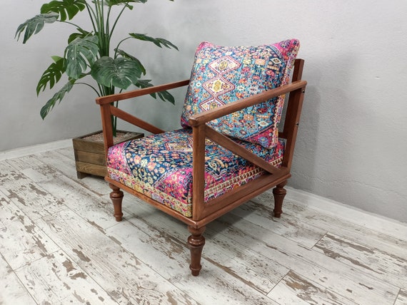 cocktail chair, bohemian armchair, accent chair, reading chair, lounging chair, handmade furniture, retro chair, rocking chair, SOFA 40 - Image 9