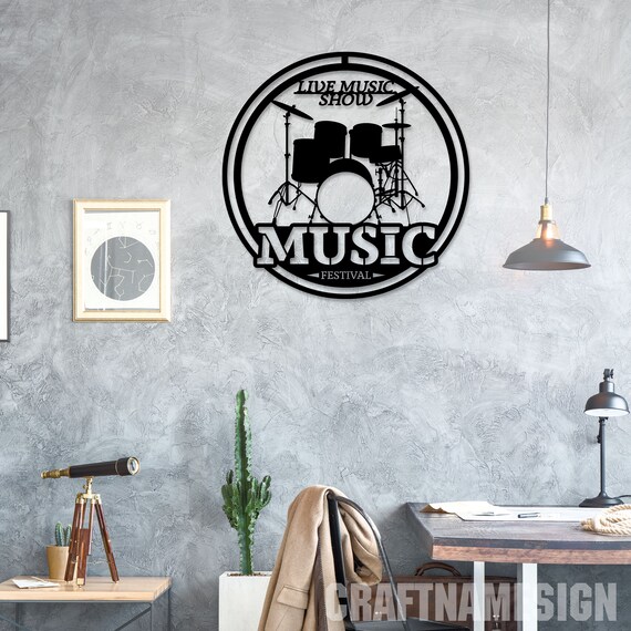 Personalized Music Audio Studio Metal Wall Art LED Light, Custom Microphone Headphones Name Sign, Home Decor Musical Musician Room - Image 6