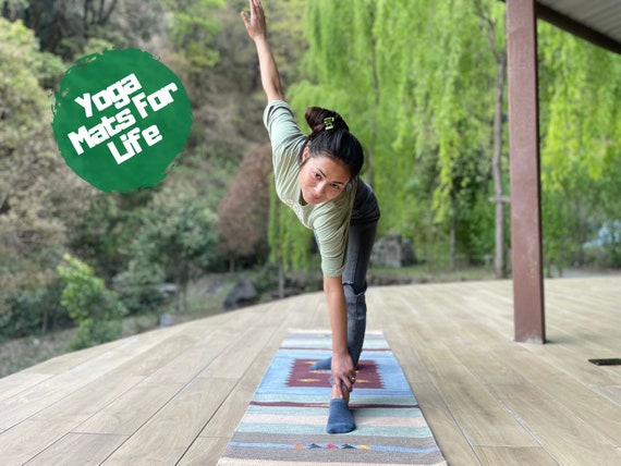 Yoga Mat And Meditation Rug Handwoven From Natural Cotton With Unique Indian Designs For Birthday Gift And  Yoga Present Travelmat