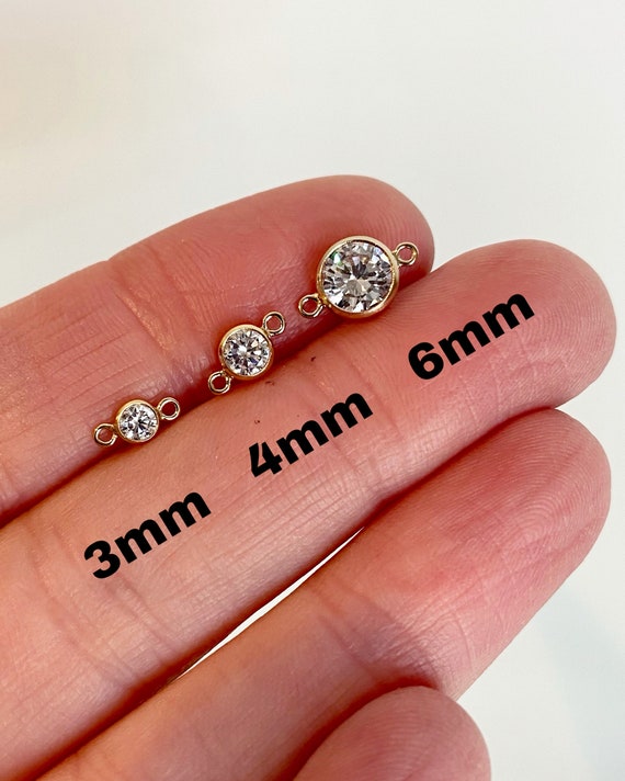 4mm 14kt Gold Filled Birthstone CONNECTORS - You Choose Mix & Match - Top Quality AAA Cz Bezel - Bulk Permanent Jewelry Supply - USA made B2 - Image 7