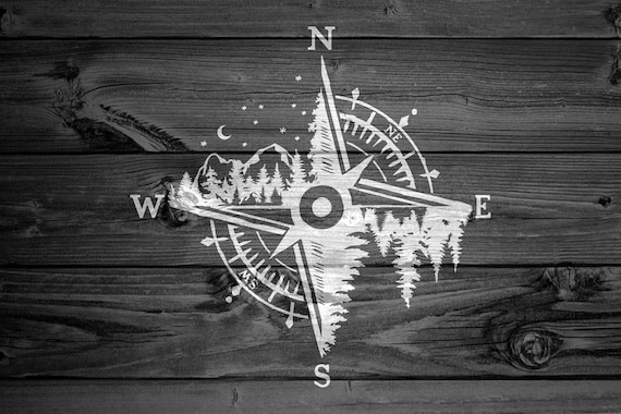 Mountain Compass Decal | Outdoor Decal | Car Decal | Adventure Decal | Compass Sticker | Mountain Compass | Laptop Decal | Tree Decal | 277 - Image 7