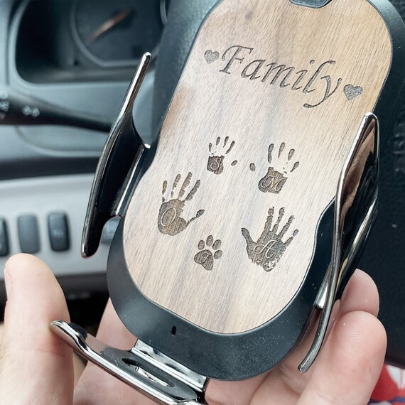 Wooden Air Vent Wireless Charger Car Phone Holder | Personalized Gift for Boyfriend - Image 7