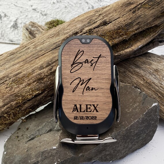 Wooden Air Vent Wireless Charger Car Phone Holder | Personalized Gift for Boyfriend - Image 8
