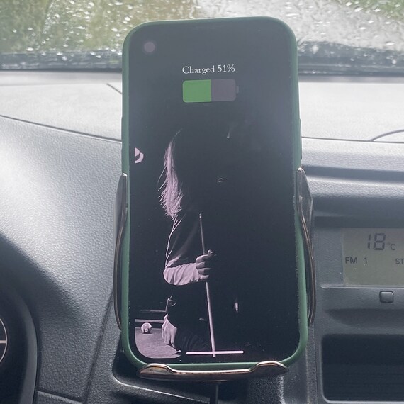 Wooden Air Vent Wireless Charger Car Phone Holder | Personalized Gift for Boyfriend - Image 3