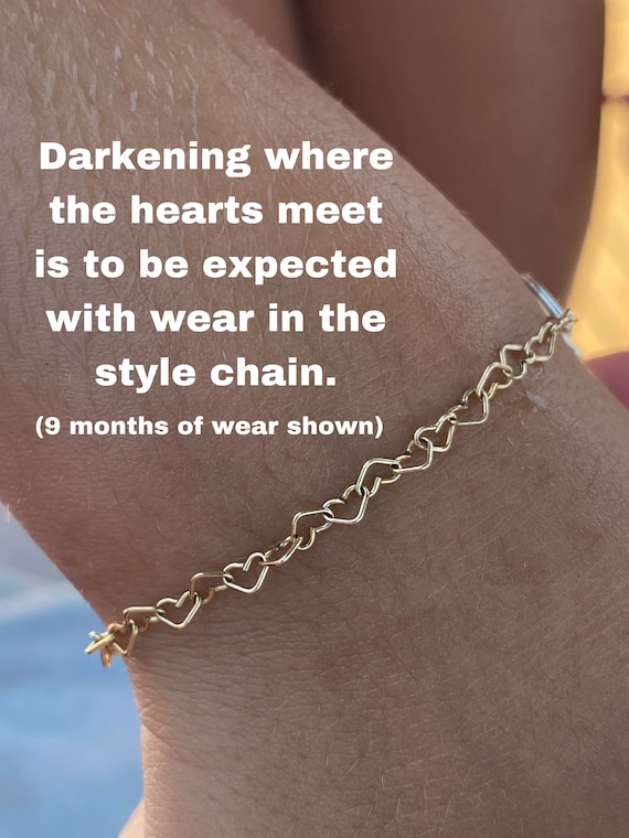 Heart Chain by the Foot - 3.2mm Sterling Silver, 14kt Gold Filled, Rose Gold Filled Heart Chain - Bubble Heart Permanent Jewelry - USA C8 - Image 5