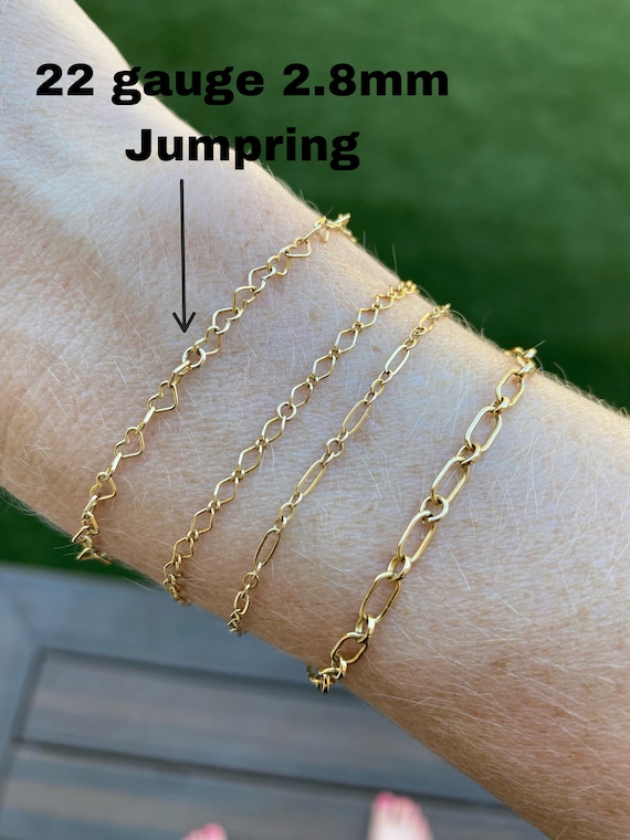 Heart Chain by the Foot - 3.2mm Sterling Silver, 14kt Gold Filled, Rose Gold Filled Heart Chain - Bubble Heart Permanent Jewelry - USA C8 - Image 2