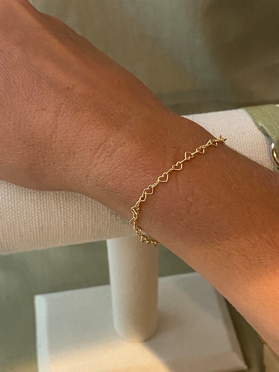 Heart Chain by the Foot - 3.2mm Sterling Silver, 14kt Gold Filled, Rose Gold Filled Heart Chain - Bubble Heart Permanent Jewelry - USA C8 - Image 7