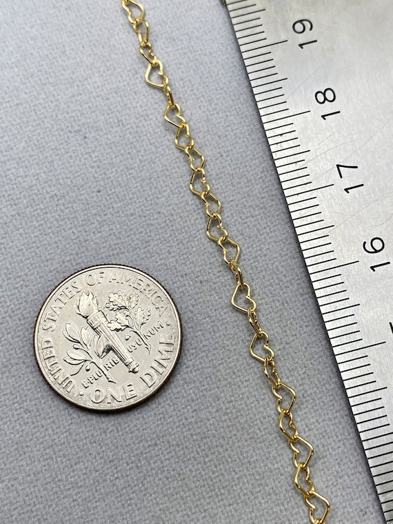 Heart Chain by the Foot - 3.2mm Sterling Silver, 14kt Gold Filled, Rose Gold Filled Heart Chain - Bubble Heart Permanent Jewelry - USA C8 - Image 9