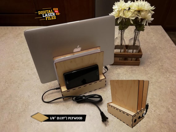 Charging Station SVG + Ai Laser Cut Files -- INSTANT DOWNLOAD