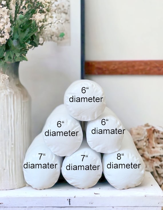 Cotton Bolster Pillow Insert,Decorative Pillow Insert,6" Insert,7" Insert,8" Insert,All Size Bolster Inserts,with zipper - Image 3