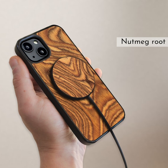 Wood MagSafe Wireless Charger, 15 Watt Fast Wireless Magnetic Charging Pad USB-C Circle Wireless Qi Charger - Image 5