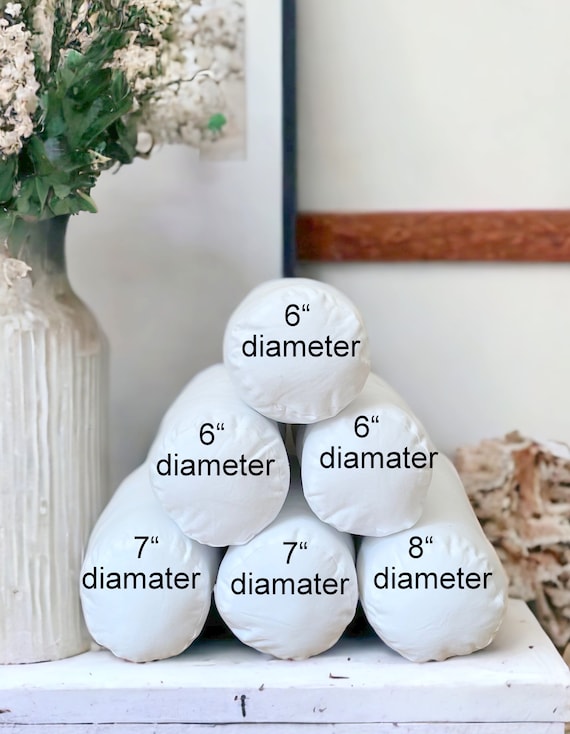 Cotton Bolster Pillow Insert,Decorative Pillow Insert,6" Insert,7" Insert,8" Insert,All Size Bolster Inserts,with zipper - Image 5