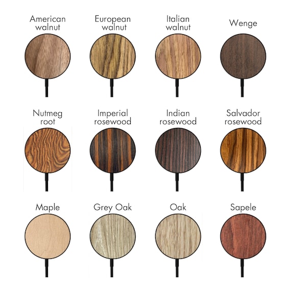Wood MagSafe Wireless Charger, 15 Watt Fast Wireless Magnetic Charging Pad USB-C Circle Wireless Qi Charger - Image 2