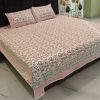 Hand Block Print Cotton Bed Sheet: Indian King Size Bedspread