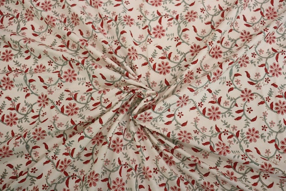 Hand Block Print Cotton Bed Sheet: Indian King Size Bedspread - Image 4