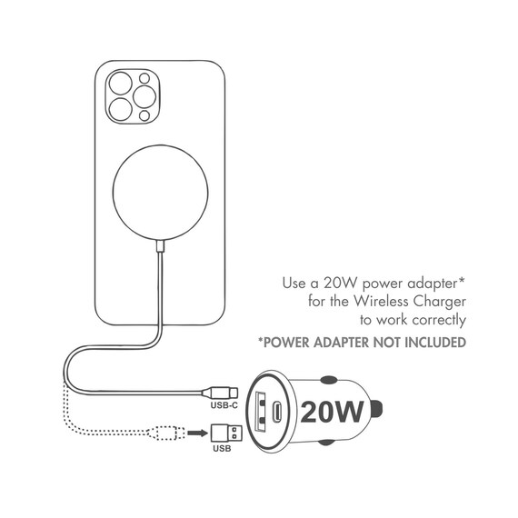 Wood MagSafe Wireless Car Charger, 15 Watt Fast Wireless Magnetic Charging Pad USB-C Circle Wireless Qi Charger - Image 5