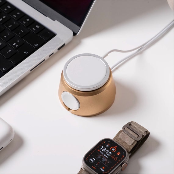Combo charger, iPhone and apple watch Magsafe charger, aluminium charging dock, gifts for husband, desk accessories, dual charging stand - Image 4