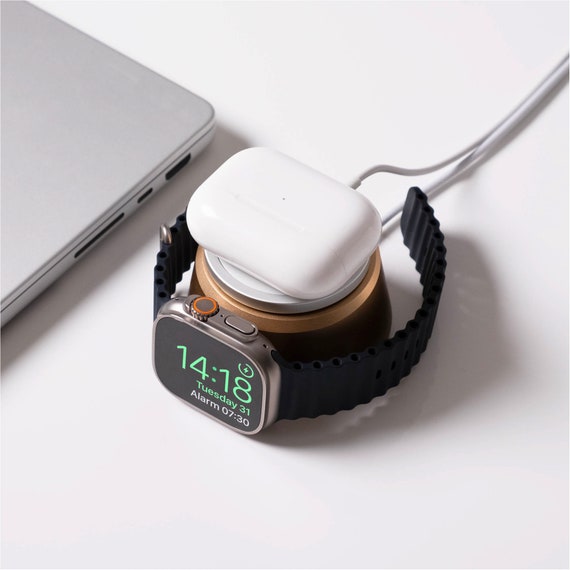 Combo charger, iPhone and apple watch Magsafe charger, aluminium charging dock, gifts for husband, desk accessories, dual charging stand - Image 5