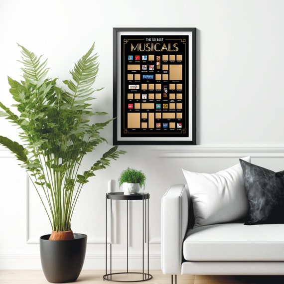50 Best Musicals Scratch Off Poster - Broadway Musicals Scratch Off - Musical Posters - Broadway Posters - Broadway Gifts - Musical Theatre - Image 5