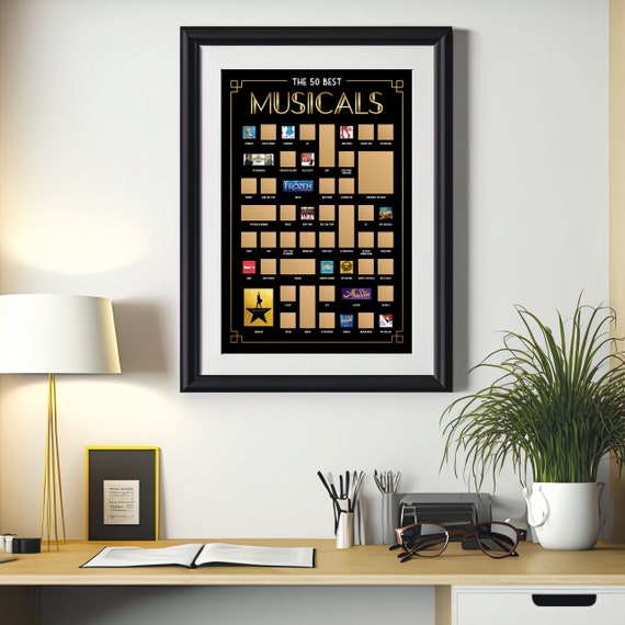 50 Best Musicals Scratch Off Poster - Broadway Musicals Scratch Off - Musical Posters - Broadway Posters - Broadway Gifts - Musical Theatre - Image 2
