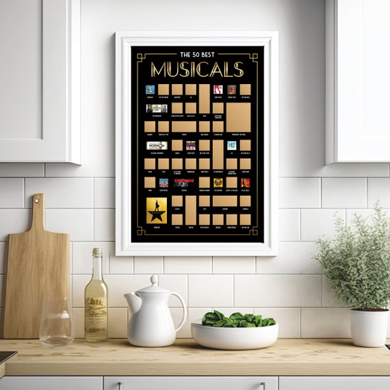 50 Best Musicals Scratch Off Poster - Broadway Musicals Scratch Off - Musical Posters - Broadway Posters - Broadway Gifts - Musical Theatre - Image 4