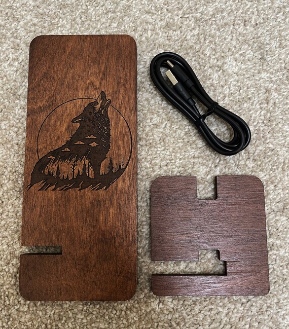 Wood Wireless Phone Charger/Docking Station (Can be personalized) - Image 2