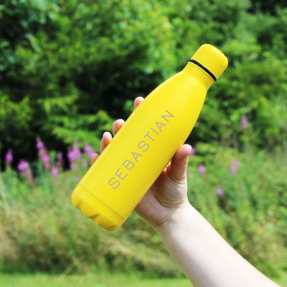 Personalised Metal Water Bottle Reusable Gym Yoga Bottle BPA Free Leakproof Sports Drinking Travel Flask Any Name and Company Logo Engraved - Image 3