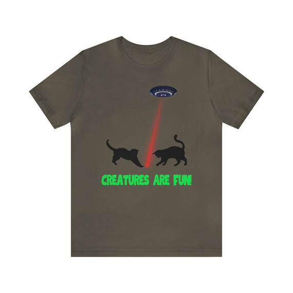 Cats Playing Laser Pointer T-shirt: Alien Abduction Tee - Image 3