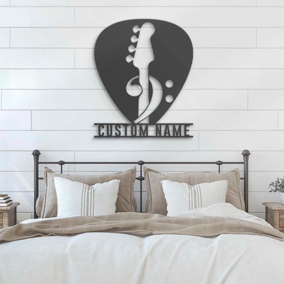 Custom Bass Guitar Pick Metal Wall Art LED Light Personalized Guitar Player Name Sign Home Decor Music Room Decoration Guitarist Birthday - Image 6