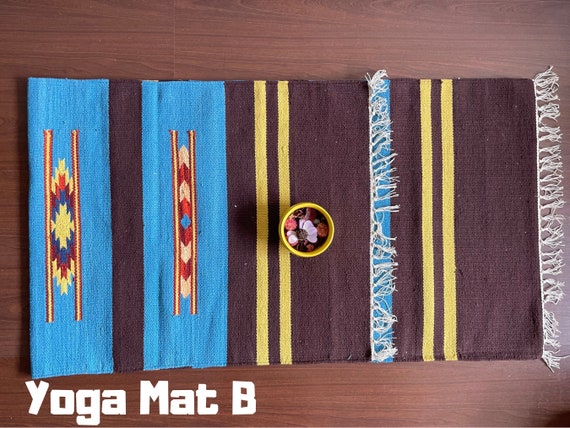 Yoga Mat And Meditation Rug Handwoven From Natural Cotton With Unique Indian Designs For Birthday Gift And  Yoga Present Travelmat - Image 6