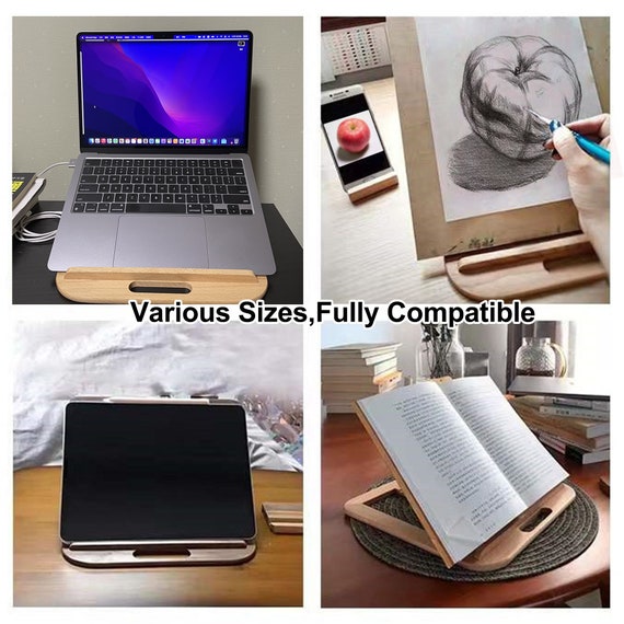 Birthday Gift  Custom Wood Laptop Holder - Macbook Stand, Riser, Desk Setup, Unique & Folding Design for Home Office and New Job Gift - Image 10