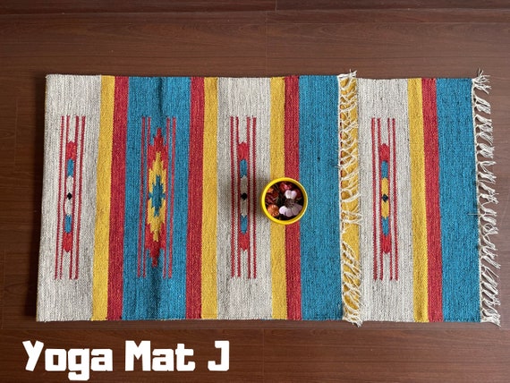 Yoga Mat And Meditation Rug Handwoven From Natural Cotton With Unique Indian Designs For Birthday Gift And  Yoga Present Travelmat - Image 8