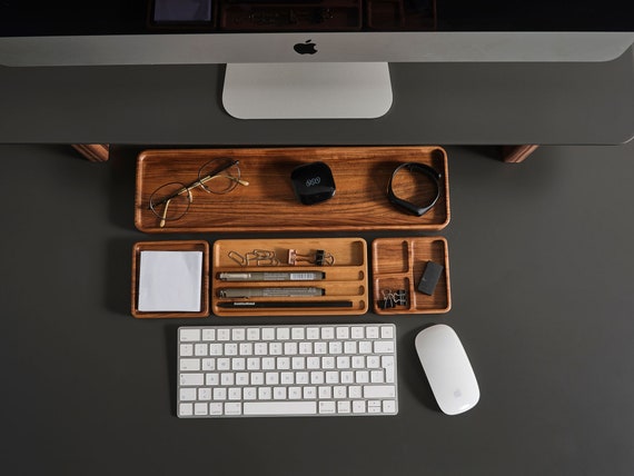 Handmade Beech Wood Desk Organizer Set: Minimalist Home Office Decor - Image 3