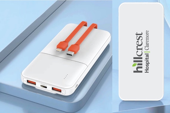 Customized Power Bank Promotional Product as Corporate Gift; Portable Charger with Company Logo and Business Photos; Staff and Customer Gift