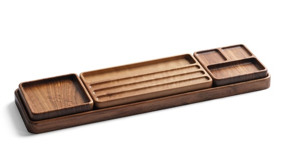 Handmade Beech Wood Desk Organizer Set: Minimalist Home Office Decor - Image 6