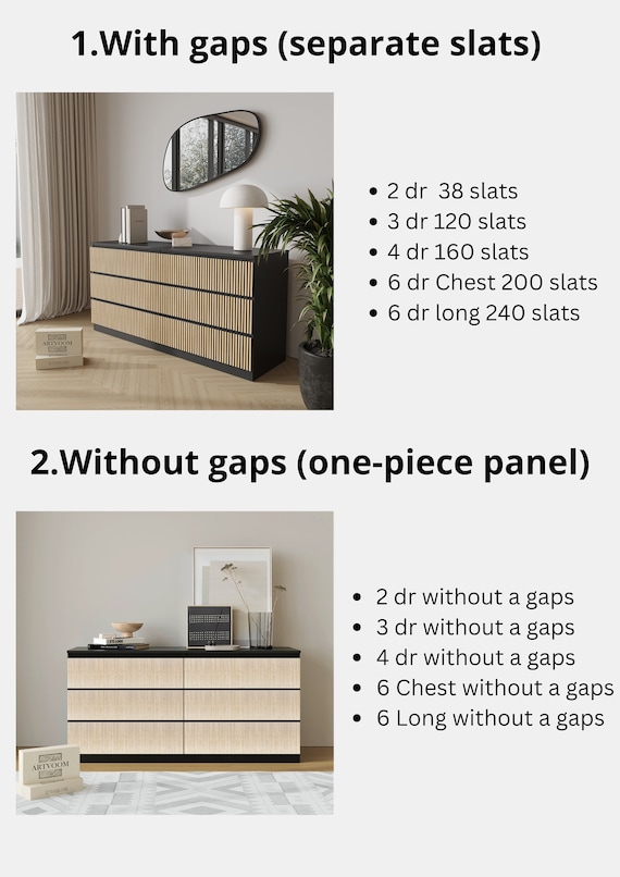 Refurbish Your IKEA MALM Dresser with our Furniture Overlay Kits, Furniture drawer wood overlay, wooden furniture appliques - Image 5