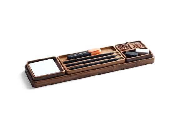 Handmade Beech Wood Desk Organizer Set: Minimalist Home Office Decor - Image 4