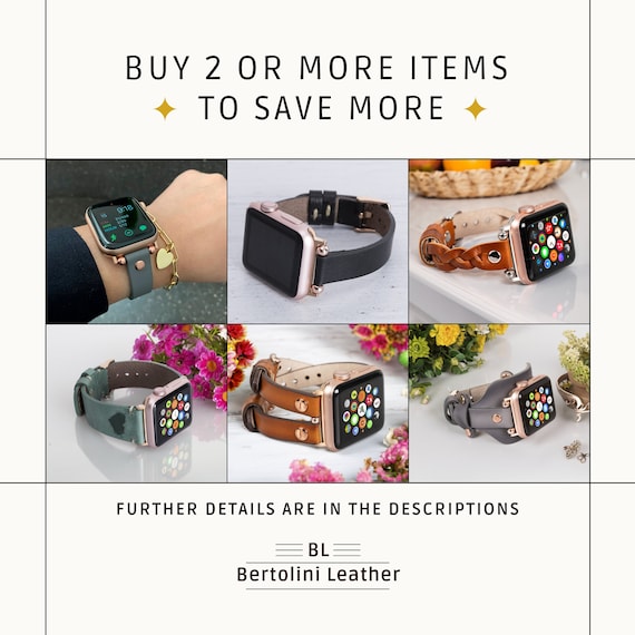 Slim Apple Watch Leather Band 41mm 38mm 42mm 45mm 49mm, Slim Leather Apple Watch for Women, Suitable for Series Ultra 2 9 8 7 6 5 4 3 2 1 - Image 6